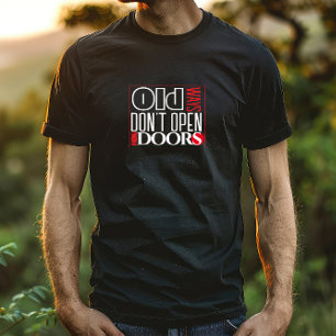 T-shirt Ouvrir une nouvelle porte citation noir rouge blan