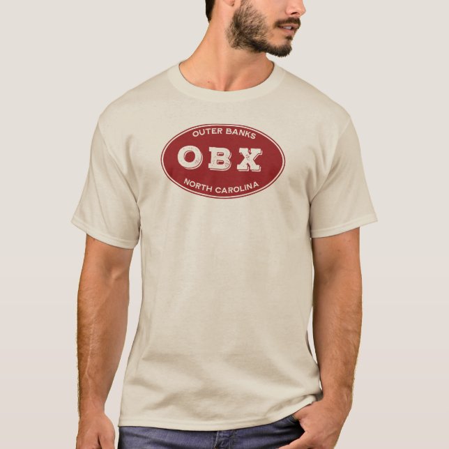 T-shirt Oval solide OBX en rouge (Devant)
