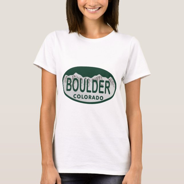 T-shirt Ovale de permis de Boulder (Devant)
