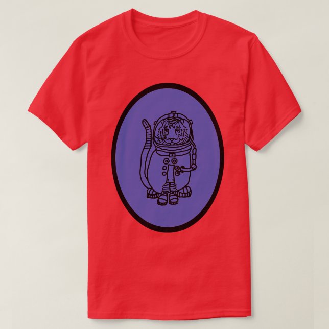 T-shirt Ovale du tigre spatial astronaute (Design devant)