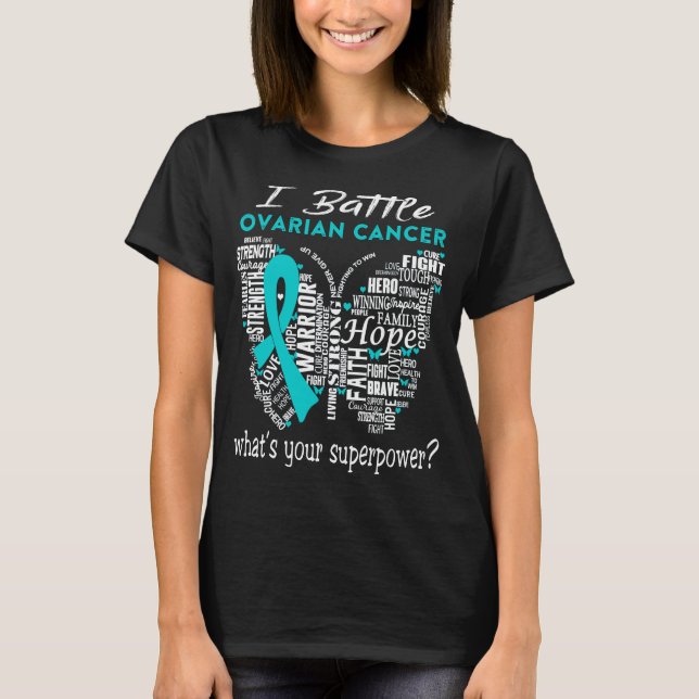 T-shirt Ovarian Cancer Awareness Month Ribbon Venin (Devant)