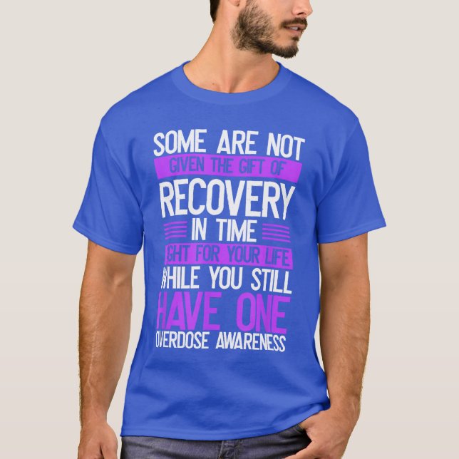 T-shirt Overdose Awareness Fighter Purple Ribbon Drug Abus (Devant)
