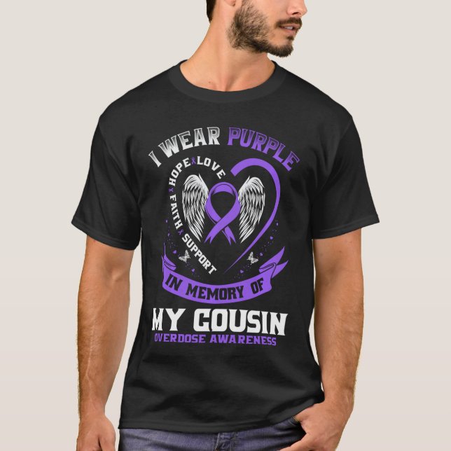 T-shirt Overdose Awareness Shirt In Memory of Cousin Purpl (Devant)