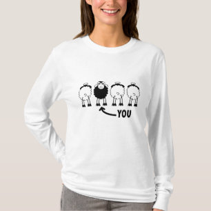 T-shirt Ovins, ovins blancs ou noirs de la famille