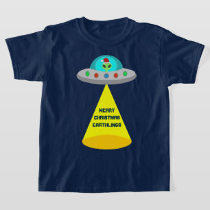 T-shirt OVNI de Noël Ho Ho Alien soucoupe volante Personna
