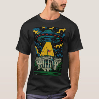 T-shirt OVNI planant au-dessus de la Maison Blanche