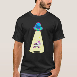 T-shirt Ovni Prend Vache Galaxie Vaisseau Spatial Alien An