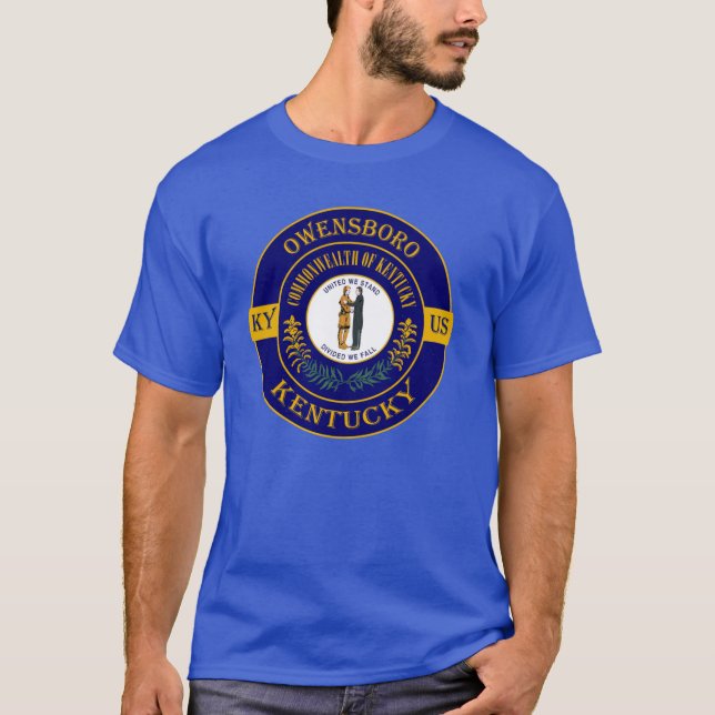T-shirt Owensboro Kentucky Flag USA Seal Stamp Badge Trave (Devant)