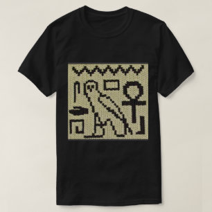 T-shirt Owl Ankh Hieroglyphes Crochet Artistique naturel I