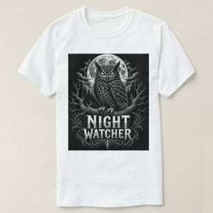 T-shirt Owl Art Veilleur de Nuit Oiseau Sage V