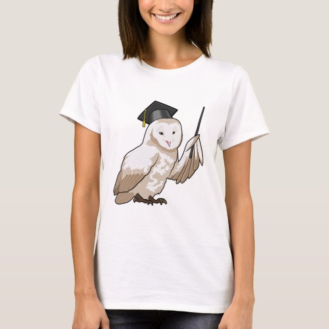 T-shirt Owl as Teacher with Pointer (Devant)