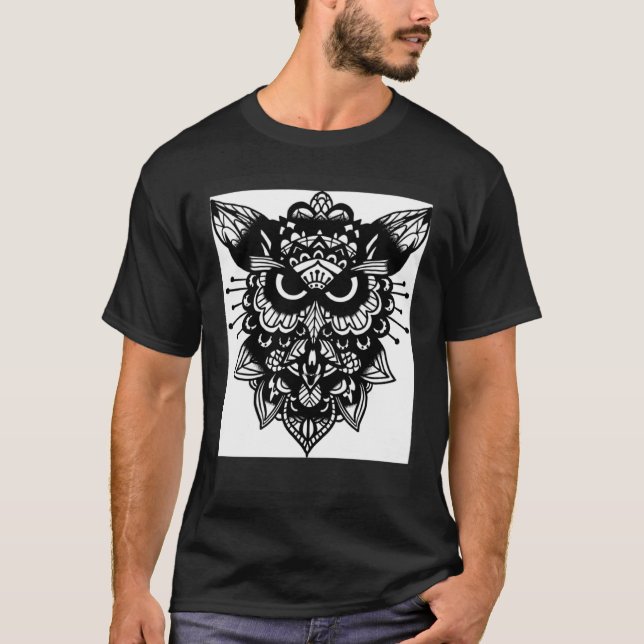 T-shirt Owl Bird Wisdom Smart (Devant)