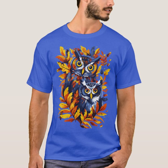 T-shirt Owl Fall season (Devant)