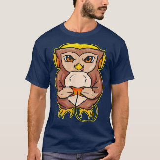 T-shirt Owl Gaming Video Gamer Design Video Game Console P