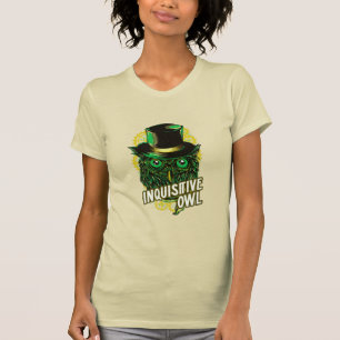 T-shirt Owl Inquisitive - green steampunk weirdo
