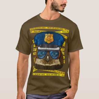 T-shirt Owl Police Officer Policeman Funny Night Bird Poli