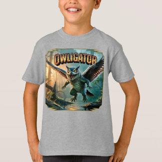 T-shirt Owligator Illustration – Owl Alligator Funny Scary