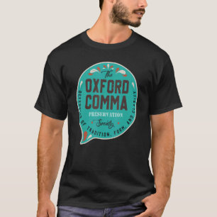 T-shirt Oxford Comma Club Grammar Police Book Enthousiaste