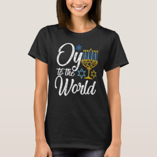 T-shirt Oy Au Monde Hanoukka Juif Pour Hommes Femmes