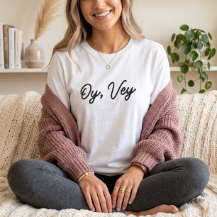 T-shirt Oy Vey Expression Juive Drôle Minimaliste Script