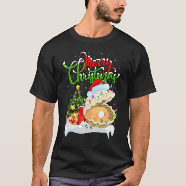 T-shirt Oyster   Xmas Decorations Santa Oyster Christmas (Devant)