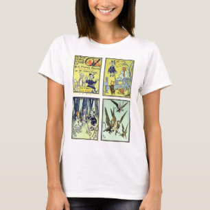 T-shirt Oz le magicien vintage, 4 scènes de contes de fées
