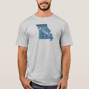 T-shirt Ozarks, Missouri Grain de bois