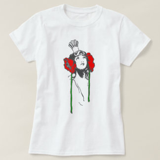 T-shirt Ozma Oz, les coquelicots rouges de la reine d'Art