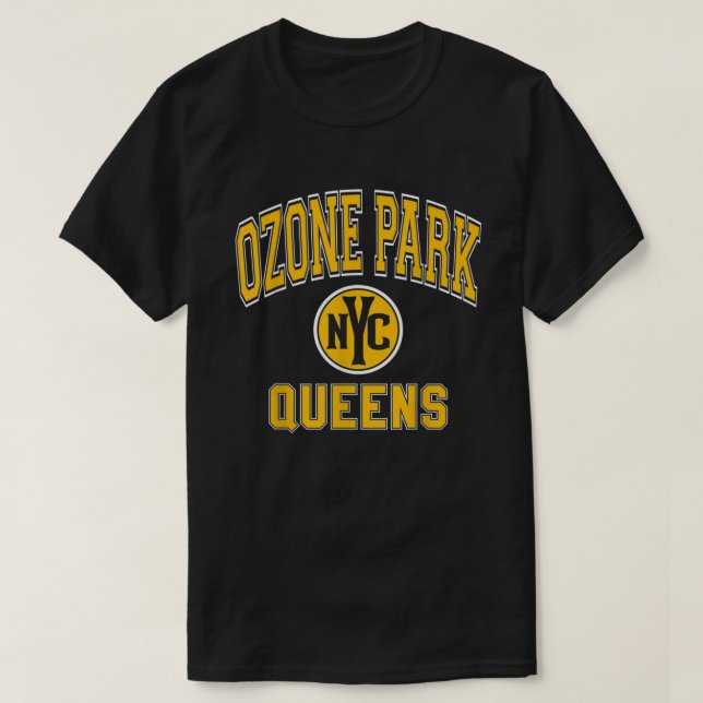 T-shirt Ozone Park Queens Nyc Varsity Style Amber Imprimer (Design devant)