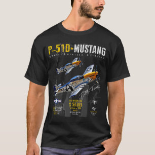 T-shirt P51 Mustang 2ÈME GUERRE MONDIALE Avion de chasse