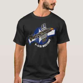 T-shirt P51 Mustang 2ÈME GUERRE MONDIALE Warplane Plane Wa