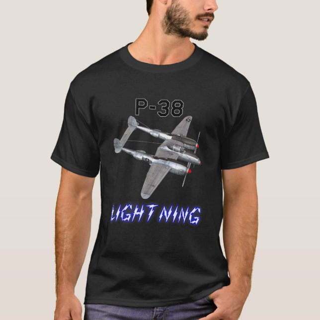 T-shirt P 38 Eclair USAF Warbird 2ÈME GUERRE MONDIALE Plan (Devant)