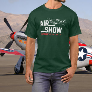 T-shirt P-40 Spectacle aérien d'avions anciens WWII Année 