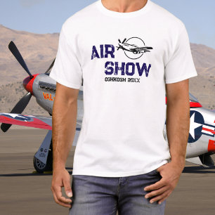 T-shirt P-51 Avion Ancien Combattant Militaire Spectacle A