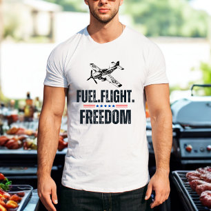 T-shirt P-51 Avion Vintage - Liberté de vol du carburant m