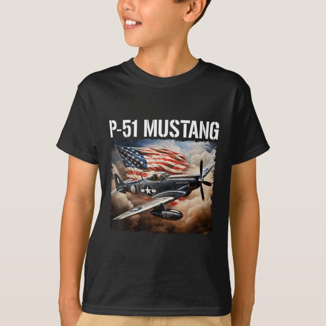 T-shirt P-51 Mustang American 2ème guerre mondiale Fighter (Devant)