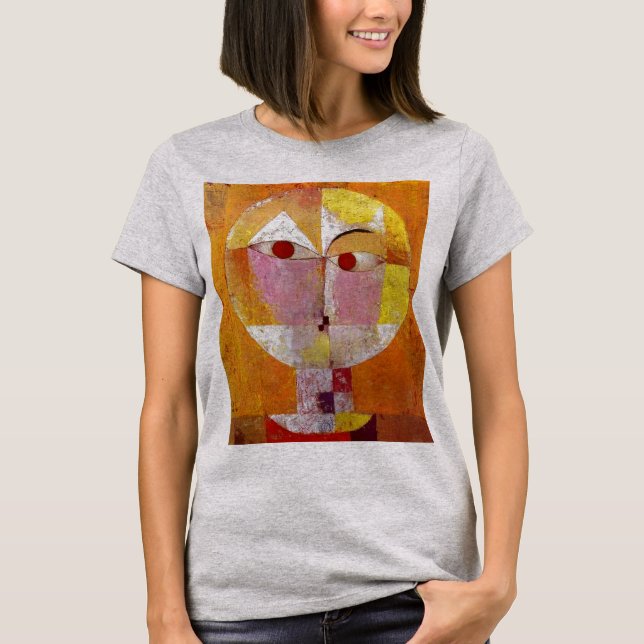 T-shirt P. Klee Senecio Peinture Art Abstrait Acier léger (Devant)