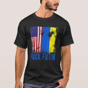 T-shirt P Uck F Utiliser Ukraine Drapeau américain Soutien