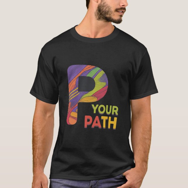 T-shirt P Your Path Design, hommes (Devant)