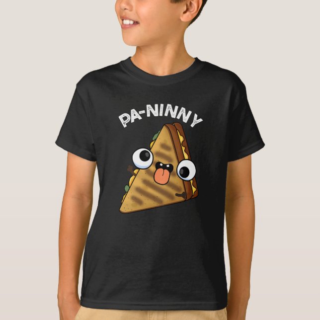 T-shirt Pa-ninny Funny Panini Pun Dark BG (Devant)