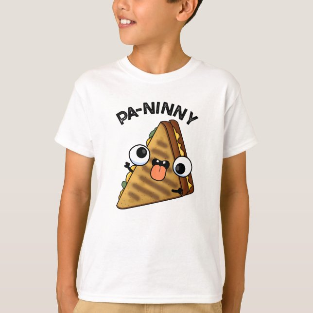 T-shirt Pa-ninny Funny Panini Pun dispose d'une panini mig (Devant)
