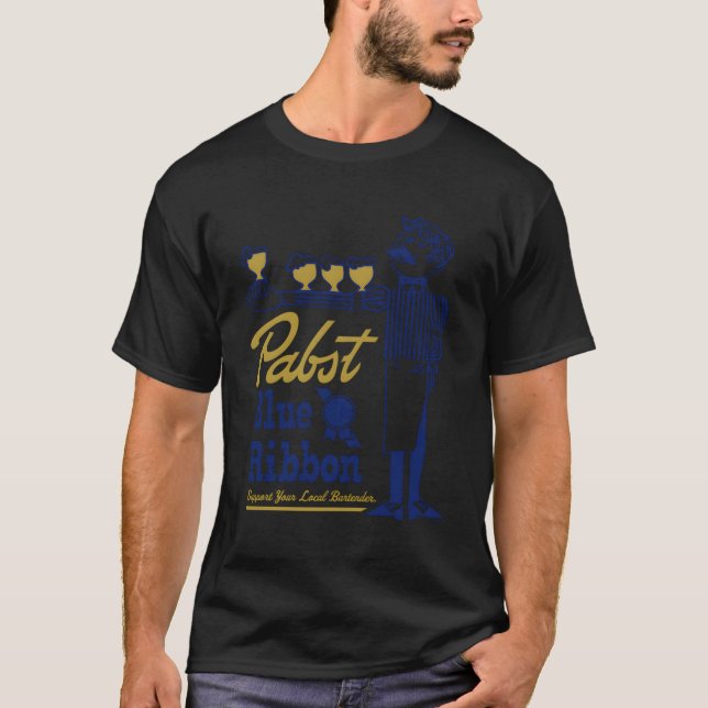 T-shirt Pabst Blue Ribbon Support Votre Bender Local (Devant)