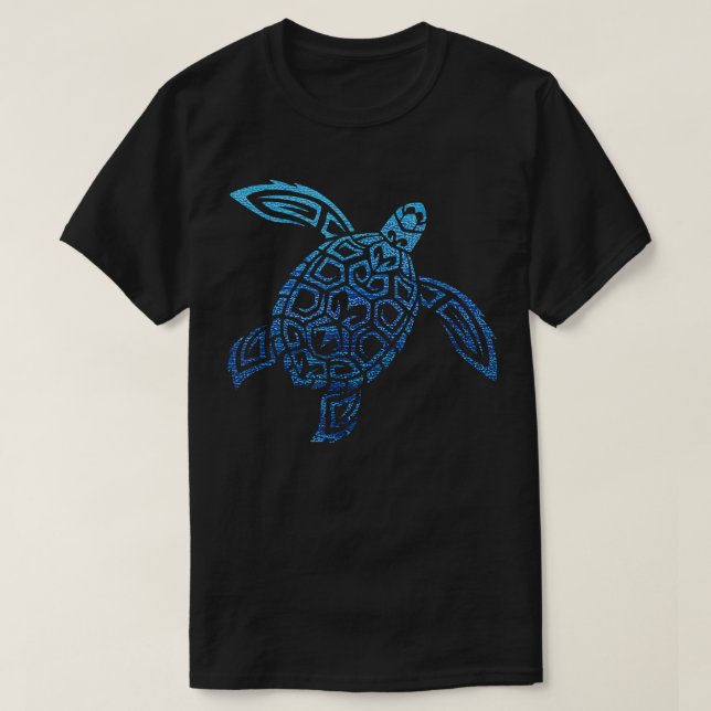 T-shirt Pacif de tatouage polynésien de tribus de tortues  (Design devant)