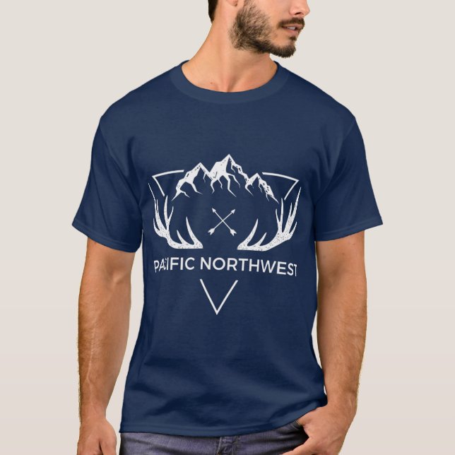 T-shirt Pacific    NorthwestCool PNW Mountain Deer Cadeau (Devant)