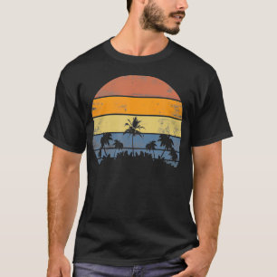 T-shirt Pacific Ocean Beach Sun Palm Tree Retro Vintage S