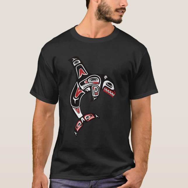 T-shirt Pacifique Nord-Ouest Haida Orca Er Whale (Devant)