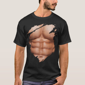 T-shirt Pack Abs Muscles Poitrine Corps Culturiste