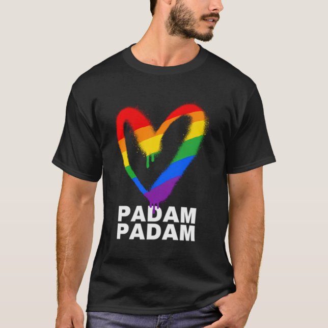 T-shirt Padam Padam - Lgbtq+ Pride Mois - Heartbeat Padam (Devant)