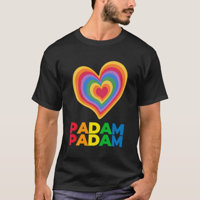T-shirt Padam Padam - Lgbtq+ Pride Mois - Heartbeat Padam (Devant)