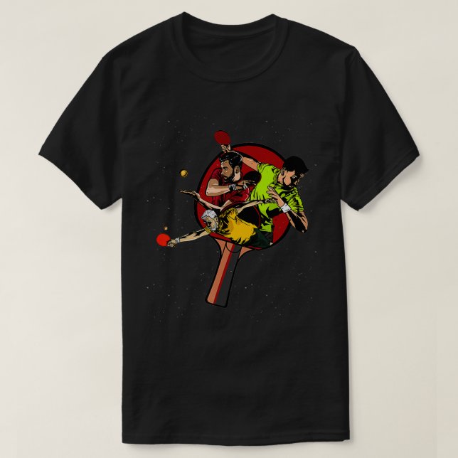 T-shirt Paddle De Ping-Pong cool Avec Joueurs De Tennis De (Design devant)